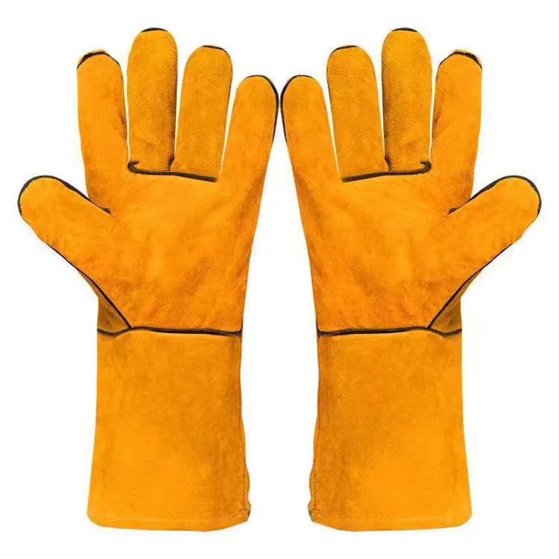 Heavy-Duty Scratch Protection Leather Gloves – Long-Sleeve Safety Mitts for Pet Handling, Gardening &amp; Animal Training | قفازات جلدية شديدة التحمل للحماية من الخدوش – قفازات أمان بأكمام طويلة للتعامل مع الحيوانات الأليفة والبستنة