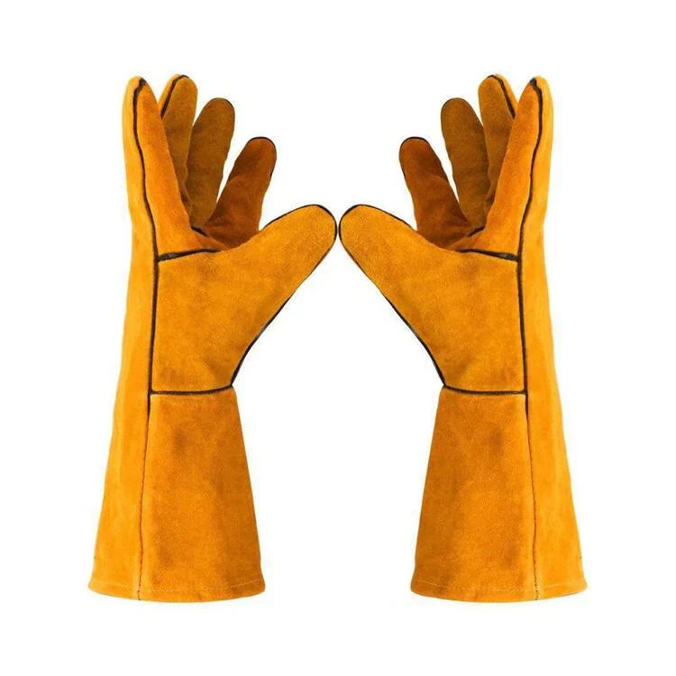 Heavy-Duty Scratch Protection Leather Gloves – Long-Sleeve Safety Mitts for Pet Handling, Gardening &amp; Animal Training | قفازات جلدية شديدة التحمل للحماية من الخدوش – قفازات أمان بأكمام طويلة للتعامل مع الحيوانات الأليفة والبستنة