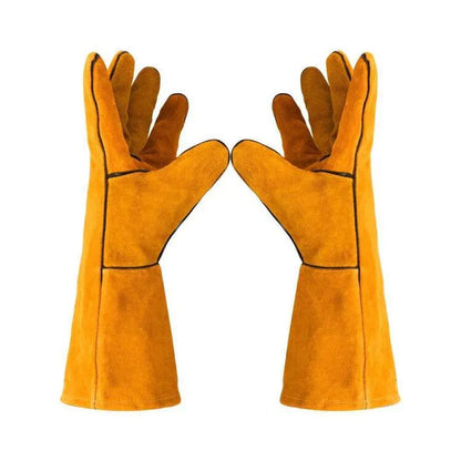 Heavy-Duty Scratch Protection Leather Gloves – Long-Sleeve Safety Mitts for Pet Handling, Gardening &amp; Animal Training | قفازات جلدية شديدة التحمل للحماية من الخدوش – قفازات أمان بأكمام طويلة للتعامل مع الحيوانات الأليفة والبستنة